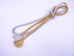 リサイクル　和装小物　帯締め　金銀糸　礼装用　正絹　手組　丸組